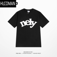 HLCOMANNELY学院风logo字母设计感T恤短袖男女夏精梳情侣半袖