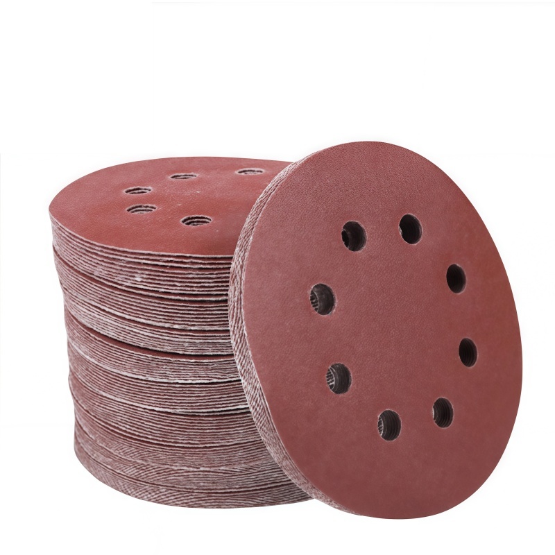 铁洋 背绒砂纸片 植绒砂纸片 5寸125mm8孔320目红砂 片