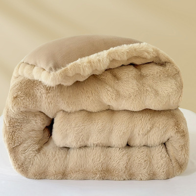 新款牛奶绒被子被芯冬季加厚保暖兔毛绒珊瑚绒春秋被褥冬被