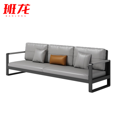 班龙排椅沙发三人灰色张