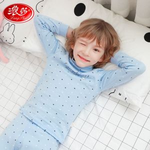 浪莎高中生保暖内衣男青少年纯棉初中生中大童棉毛衫秋衣秋裤套装