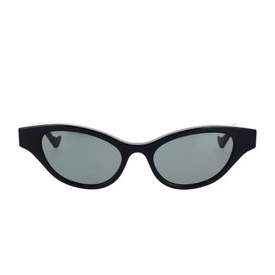 古驰(GUCCI)黑灰猫眼醋酸酯男士女士太阳镜时尚百搭配镜框潮流男 黑色