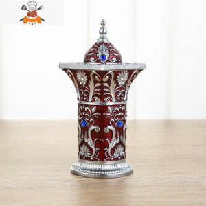 欧式牙签筒创意个性家用客厅北欧ins牙签盒可爱按压式自动桶 敬平 古银红罗马柱