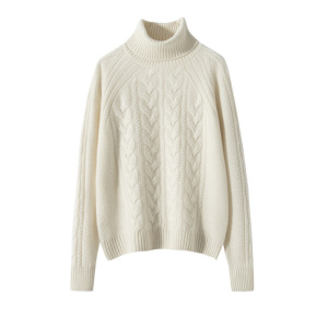 七针重工绞花山羊绒衫女针织打底衫高领厚款保暖长袖毛衣套头内搭