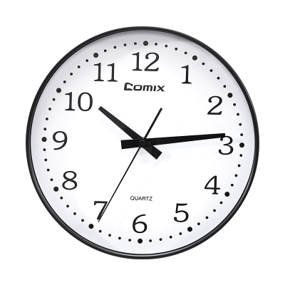 齐心 L821 挂钟 φ352mm 黑 单个装