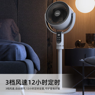 飞利浦(PHILIPS)空气循环扇电风扇落地扇家用遥控电扇3D自动摇头轻音节ACR2242CFD