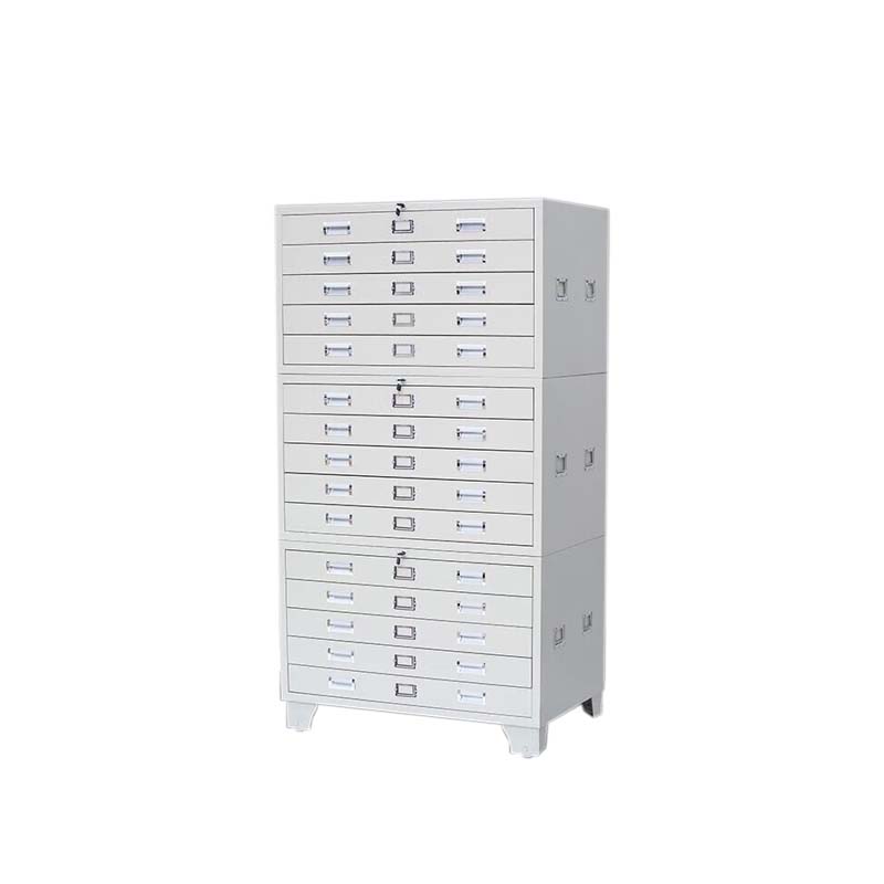 湘渭底图柜工程资料图纸柜0号1号抽屉柜地图柜文件柜菲林柜图纸收纳柜1号三节1000*700*1750灰白色