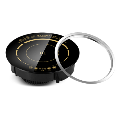 火锅电磁炉圆形商用古达嵌入式线控触摸酒店火锅店专用电磁炉2000瓦触摸+平嵌钢圈