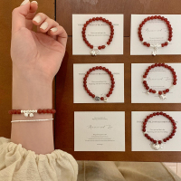 花朵福牌天然红玛瑙手串女款高级感手链轻奢小众精致2025新款送女朋友老婆情人节七夕生日礼物