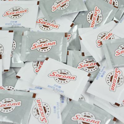 Socona咖啡奶精粉50袋+白糖包50袋白砂糖植脂末红茶知己组合伴侣