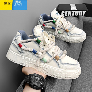 聚范小众男鞋2024年春季新款休闲运动板鞋男款潮牌厚底小白鞋百搭