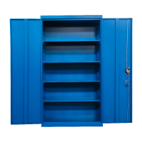 易企采 通门四层板无抽 加厚重型工具柜车间用零件汽修工具箱收纳文件铁皮柜车库储物柜颜色可选