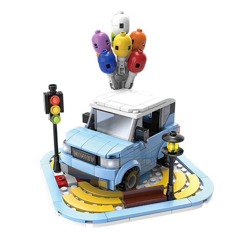 五菱宏光mini汽车模型摆件车模小颗粒积木小车拼装玩具女生