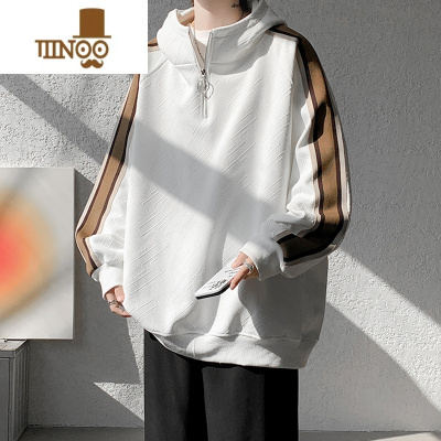 YANXU半拉链卫衣男潮牌美式复古外套宽松痞帅运动正肩港味chic大码