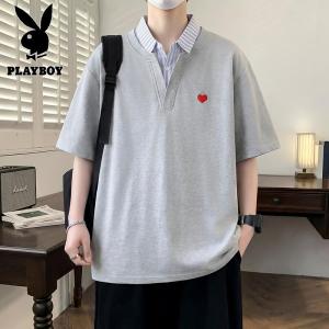 花花公子新款拓夏季新款男士休闲POLO衫时尚潮流T恤