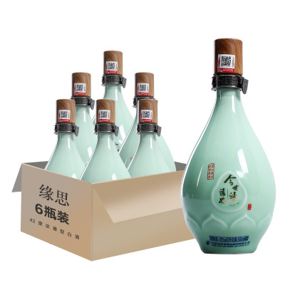 厂家自营-今世缘42度浓香型白酒缘思500ml*6瓶整箱礼酒