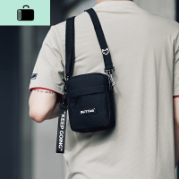 单肩斜挎包男女夏迷你小包牛津布青年 ins超火潮牌嘻哈蹦迪手机包NEW LAKE 黑色迷你小包