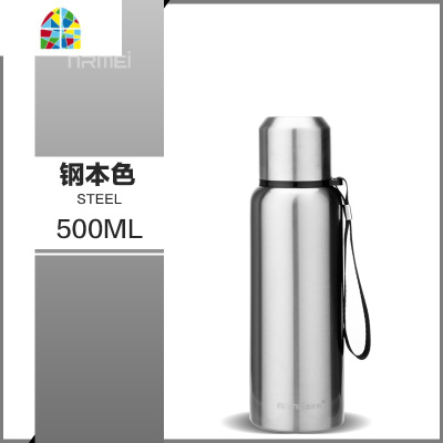 封后全钢316l不锈钢保温杯男泡茶杯超大容量1000便携带滤网水壶1500 商务黑1000ML(316不锈钢茶水分离升级