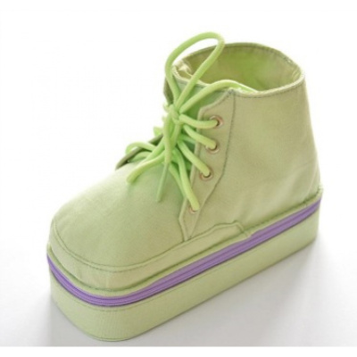 魁创意马丁靴鞋子造型笔笔筒米魁大容量文具盒帆布文具盒男笔女M27-浅绿