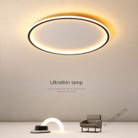 苏宁放心购 简约风黑色卧室灯吸顶灯铁艺餐厅书房温馨圆形led客厅灯具北欧灯