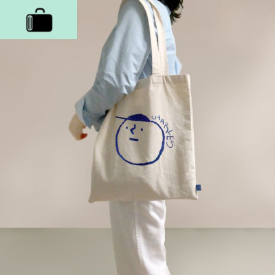 新款帆布包女日韩系chic百搭单肩购物袋手提简约学生书包NEW LAKE 白色女手包