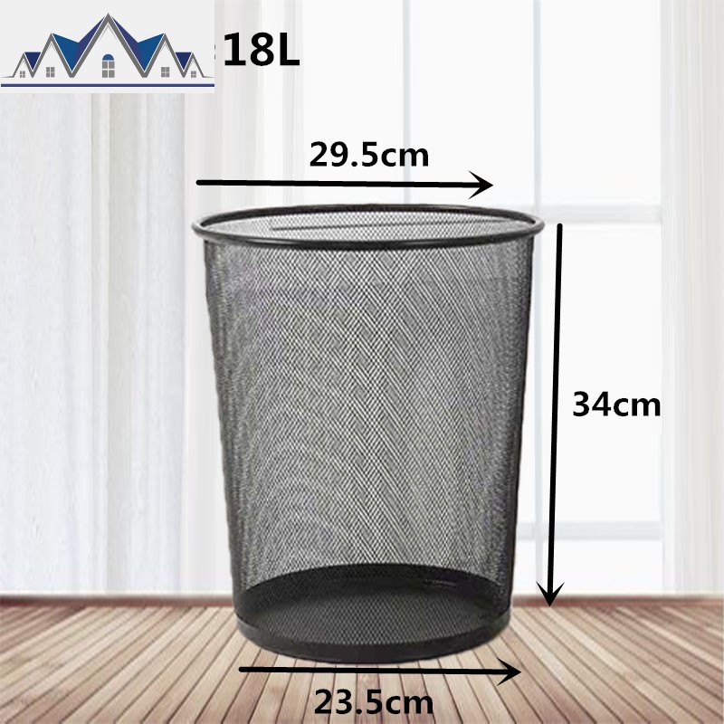 加厚铁丝网垃圾桶家用厨房客厅卫生间创意铁丝网小大号无盖分类桶 三维工匠