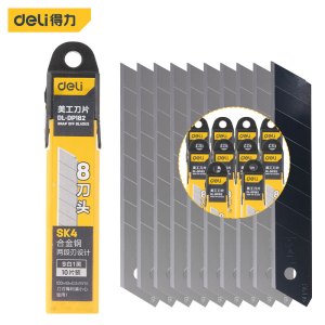 得力(deli)SK4美工刀片 替换壁纸裁纸刀片 不易生锈