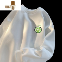 YANXU国潮卫衣秋季男士休闲宽松运动上衣服2023新款圆领情侣外套ins潮