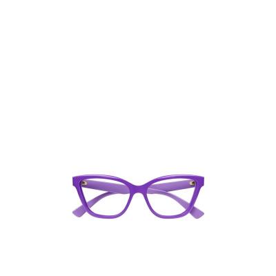 古驰(GUCCI)太阳镜女款几何框透明镜片弧形镜腿时尚百搭配饰平光 紫色
