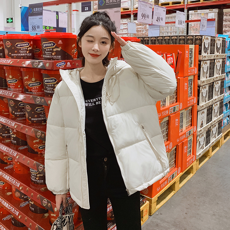 棉服女短款宽松连帽百搭设计感棉衣2023秋冬新款棉袄可爱时尚潮流_186