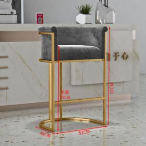 简约轻奢吧台椅北欧高脚凳吧台凳靠背前台椅家用高脚椅网红酒吧椅