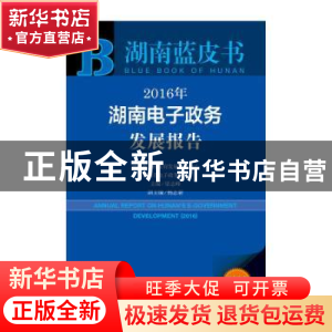 正版 2016年湖南电子政务发展报告 梁志峰 主编 社会科学文献出