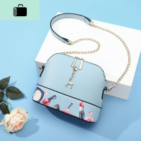 YZD春夏新款ins链条小包包女士单肩斜挎包女包迷你学生贝壳女包潮NEW LAKE 水彩小鹿(蓝色)女斜挎包