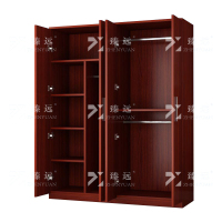 臻远ZY4022350简约木质衣柜衣服收纳柜 柚木色四门