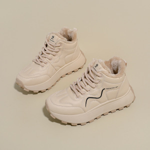 加绒高帮雪地靴女冬季新款学生ins韩版保暖休闲鞋棉鞋女