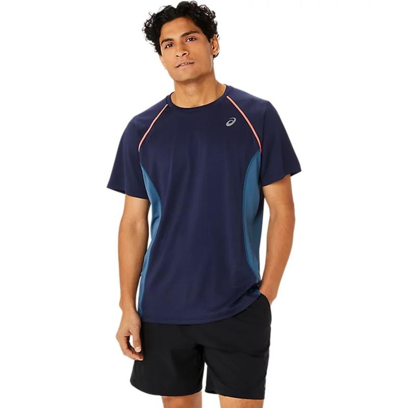 Asics男士速干透气运动短袖T恤环保材质排汗训练服