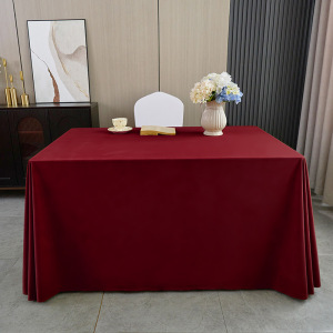 七梭 酒店会议桌布 酒红色 180*260cm 方形瑞典绒布台布摆摊婚庆背景绒布