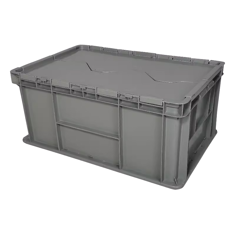 臻远ZY-SNXD-140斜插翻盖物流箱收纳周转箱带盖子 5号箱灰色