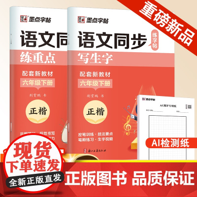 墨点字帖 2025年语文同步练字帖全能版6年级下册 小学生练字专用人教版语文同步练字帖