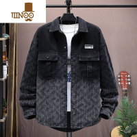 YANXU牛仔衬衫式夹克外套男款潮牌宽松痞帅青少年初中高中学生褂子