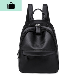 双肩包女2020新款小包韩版潮流包包百搭女士软皮大容量背包女时尚NEW LAKE 黑色-送手拿包 黑色-送手拿包