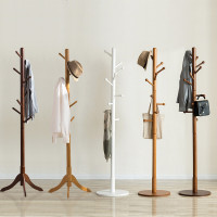 进口实木衣帽架落地衣架卧室创意厅客厅现代简约挂衣架衣服架子