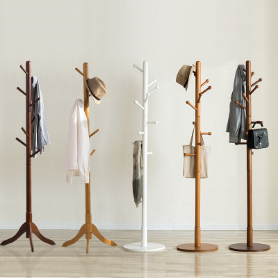 进口实木衣帽架落地衣架卧室创意厅客厅现代简约挂衣架衣服架子