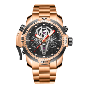 瑞夫泰格(REEF TIGER)军表大表盘手表男士全自动机械表男表防水厚重手表时尚概念潮流腕表 RGA3591