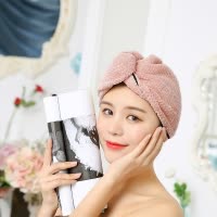 加厚柔软浴帽可爱干发帽成人洗头速干帽女吸水长发干发包头巾 三维工匠 亮粉色1条装