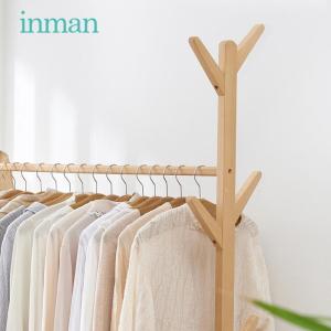 森美人实木挂衣架落地玄关衣服架卧室挂架家用多功能可移动树形衣帽架子