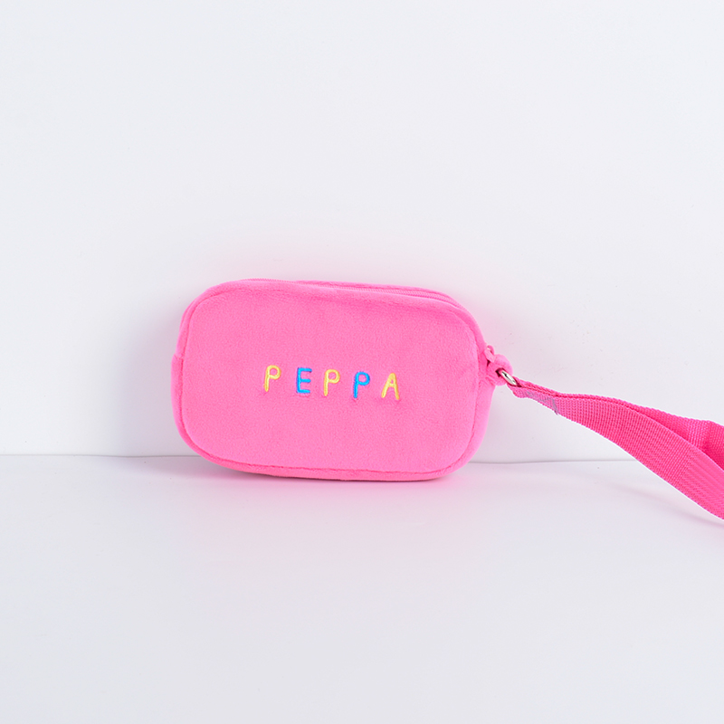 小猪佩奇peppa pig毛绒玩具佩佩方形钱包 15*9*3cm