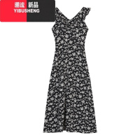 YIBUSHENG法式复古碎花裙连衣裙女季度假风气质修身包臀裙长裙子