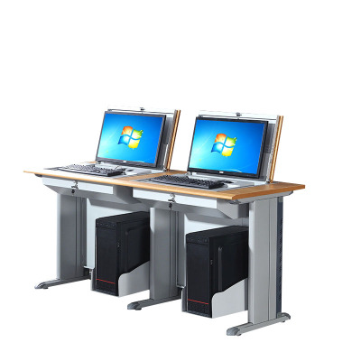 戴劲 翻转桌隐藏式多媒体电教室机房电脑桌嵌入式课桌 030双人位
