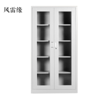 风雷缘钢制档案柜财务凭证柜带锁储物柜铁皮柜书柜通玻对开门文件柜
